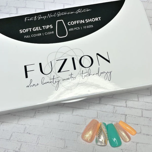 Fuzion Soft Gel Tips - Coffin Short