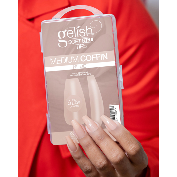 Gelish - Soft Gel Tips Medium Coffin Nude 120ct