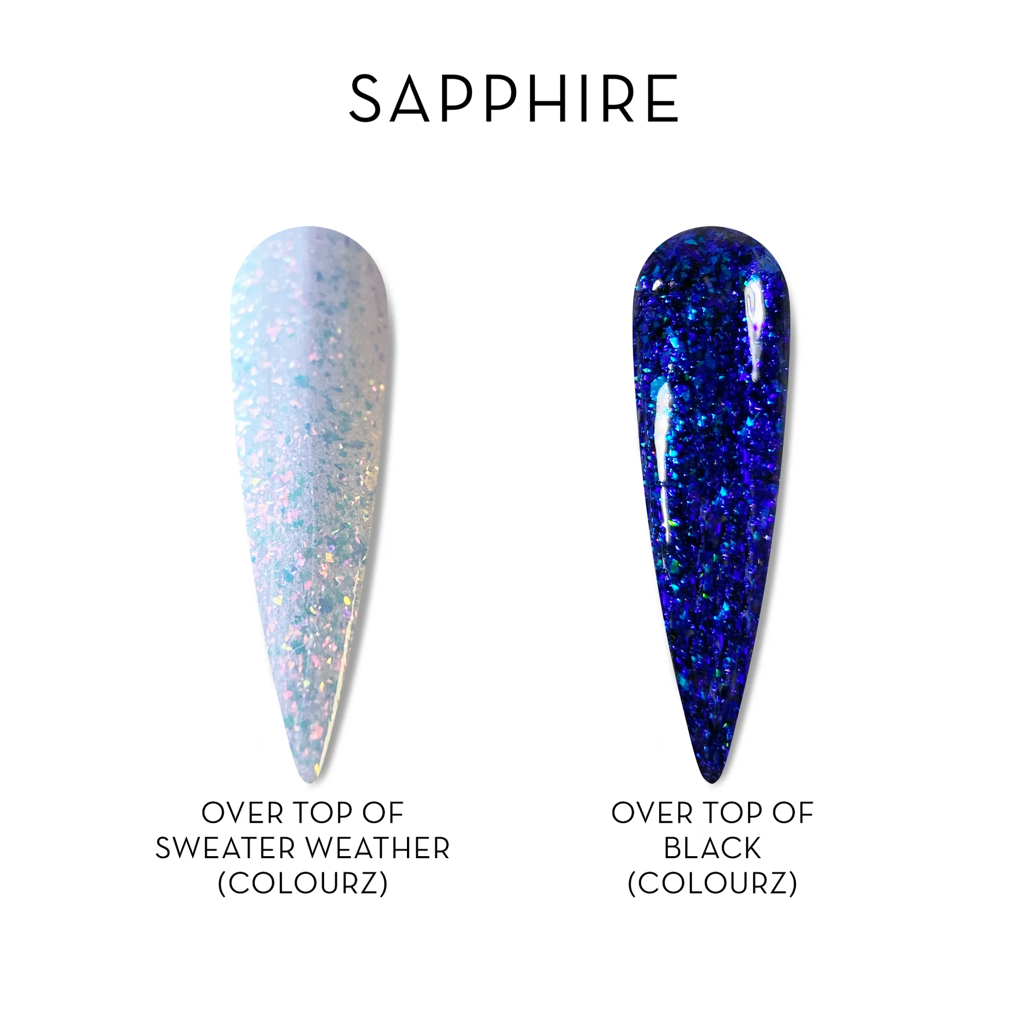 Fuzion FX Winter Flakes Shiny Top Coat - Sapphire 15ml