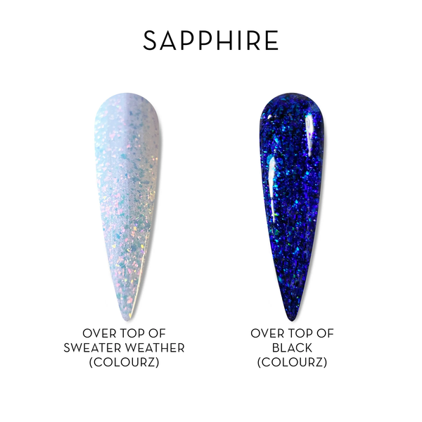 Fuzion FX Winter Flakes Shiny Top Coat - Sapphire 15ml