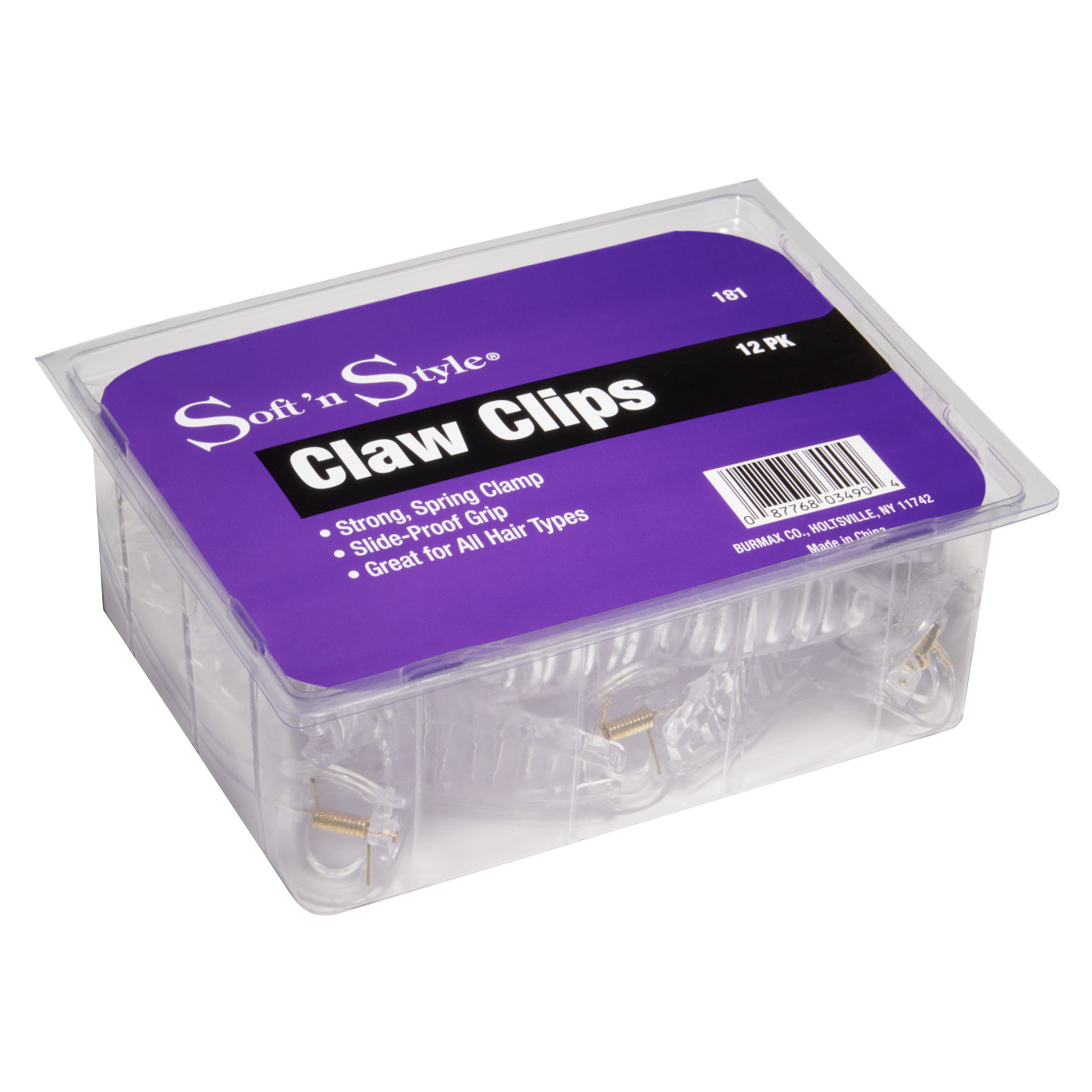 Soft N Style Claw Clips 12pk (181) Secondary image