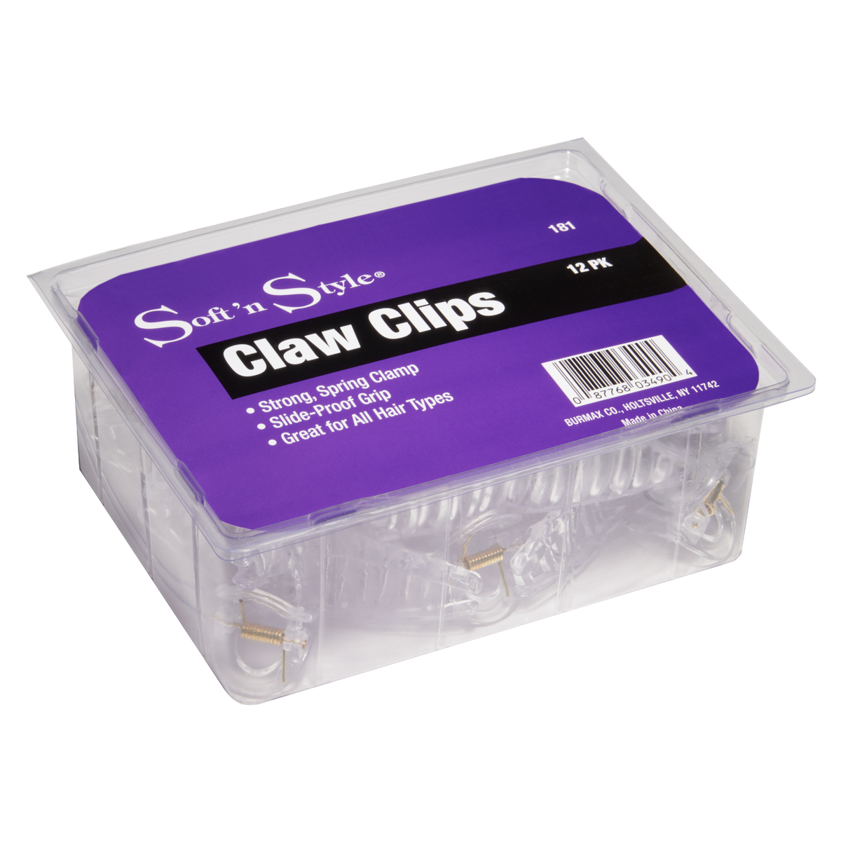 Soft N Style Claw Clips 12pk (181)