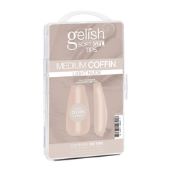 Gelish - Soft Gel Tips Medium Coffin Light Nude - 120ct