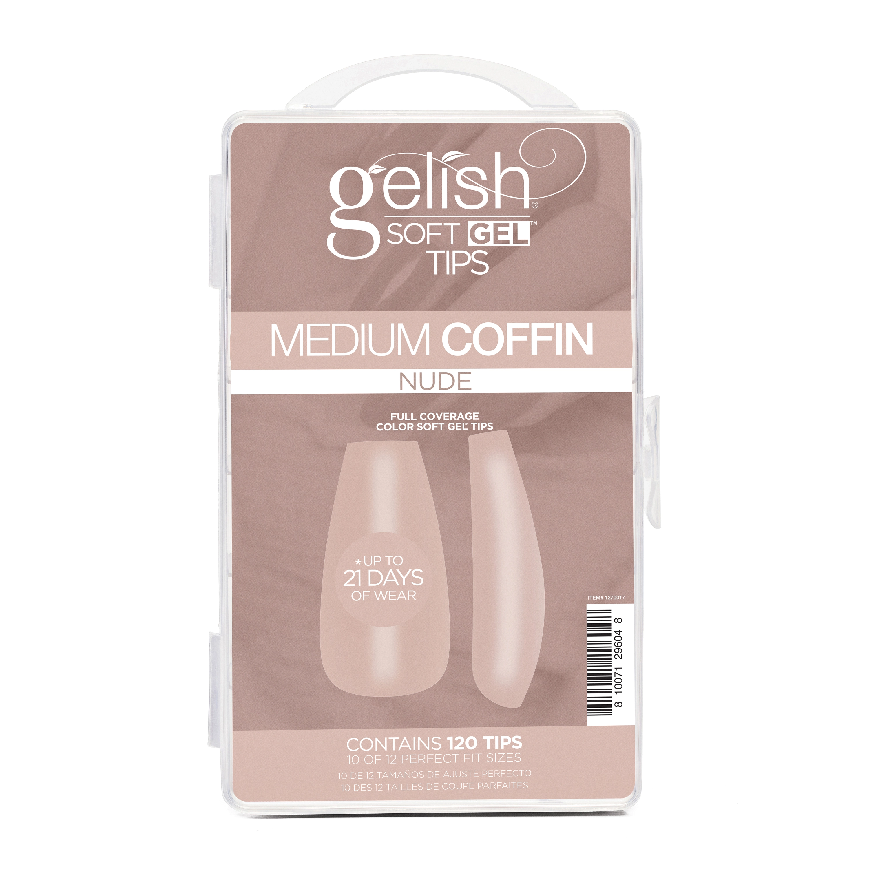 Gelish - Soft Gel Tips Medium Coffin Nude 120ct Main image
