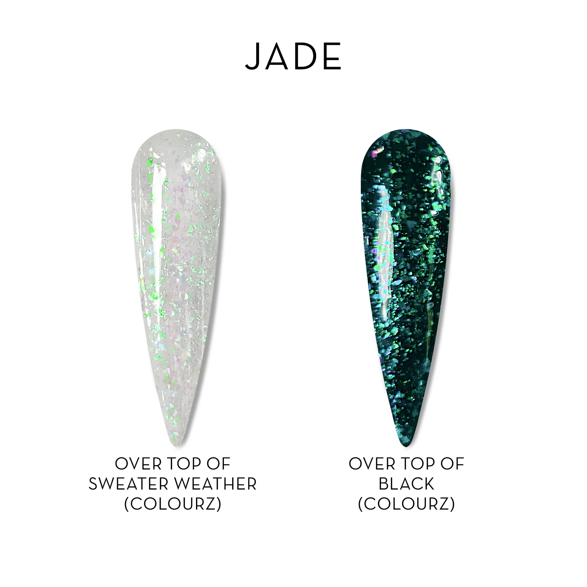 Fuzion FX Winter Flakes Shiny Top Coat - Jade 15ml Secondary image