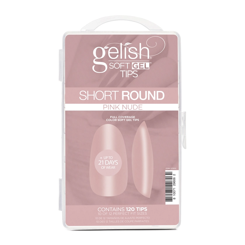 Gelish - Soft Gel Tips Short Round Pink Nude - 120ct