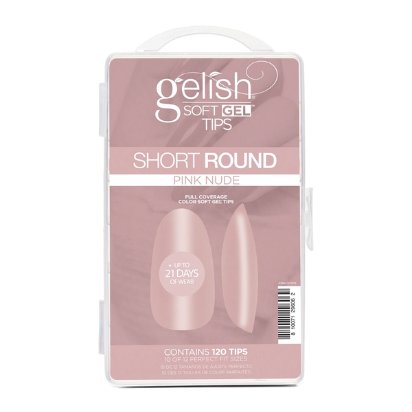 Gelish - Soft Gel Tips Short Round Pink Nude - 120ct