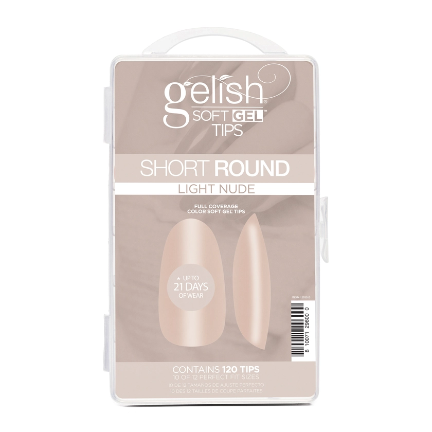Gelish - Soft Gel Tips Light Nude Short Round 120pk Main image