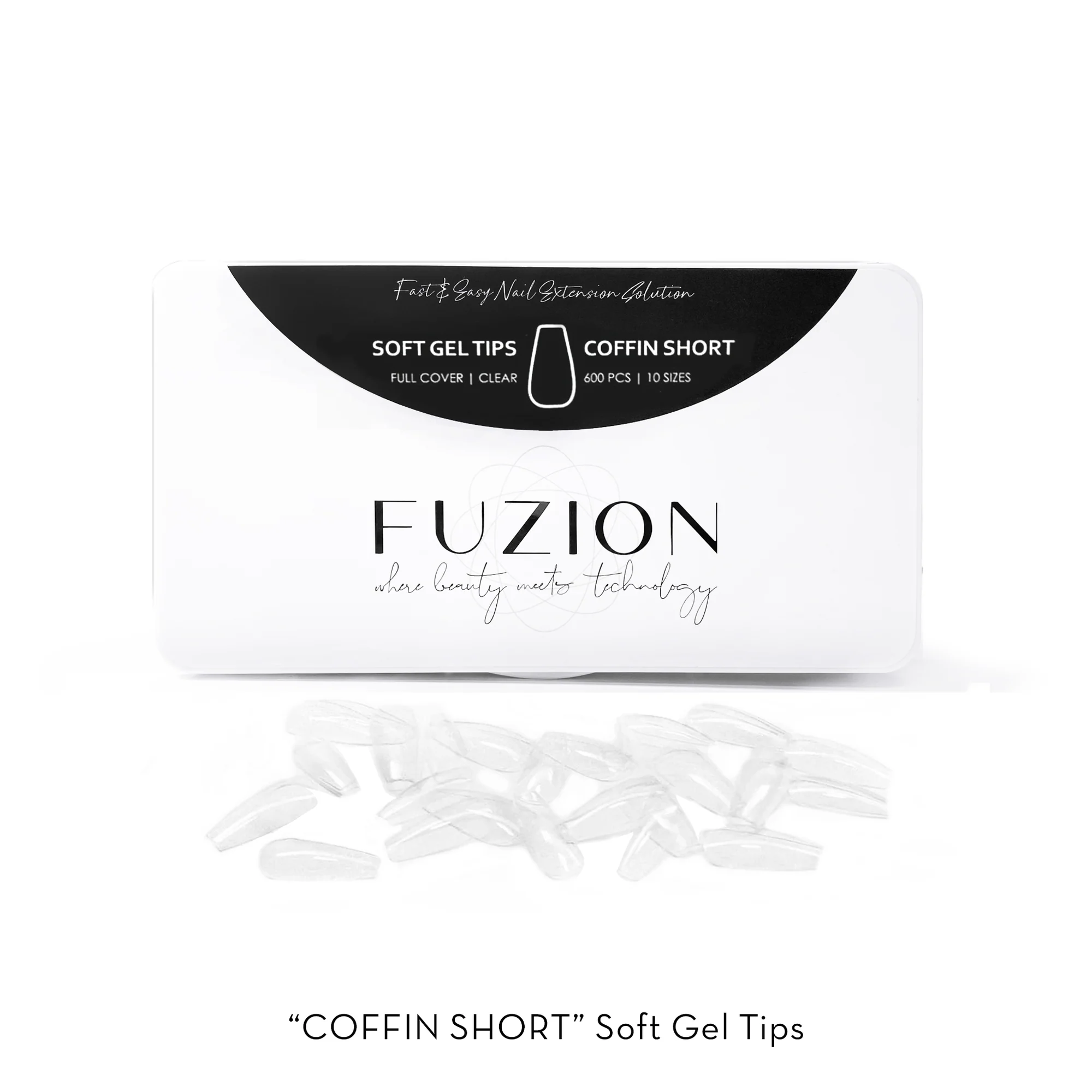 Fuzion Soft Gel Tips - Coffin Short Main image