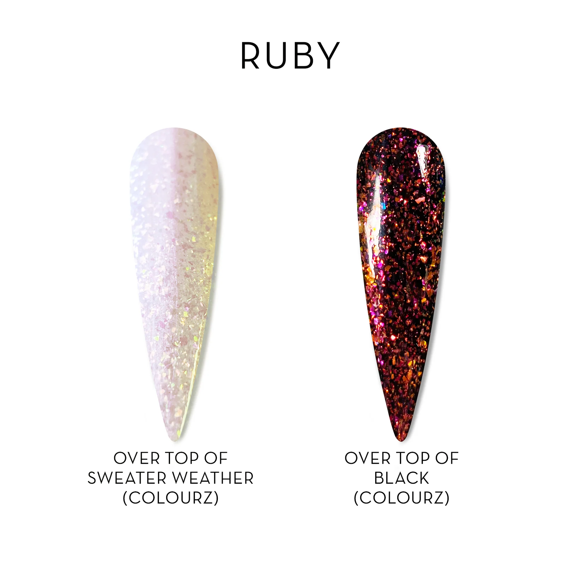 Fuzion FX Winter Flakes Shiny Top Coat - Ruby 15ml Secondary image