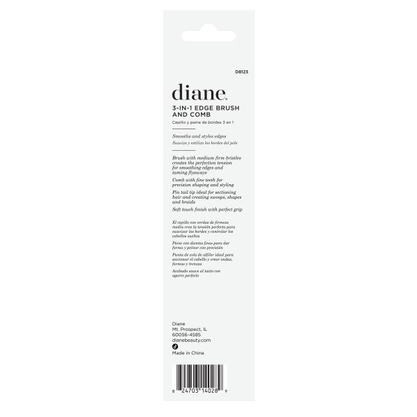 Diane 3-in-1 Edge Brush And Comb D8123