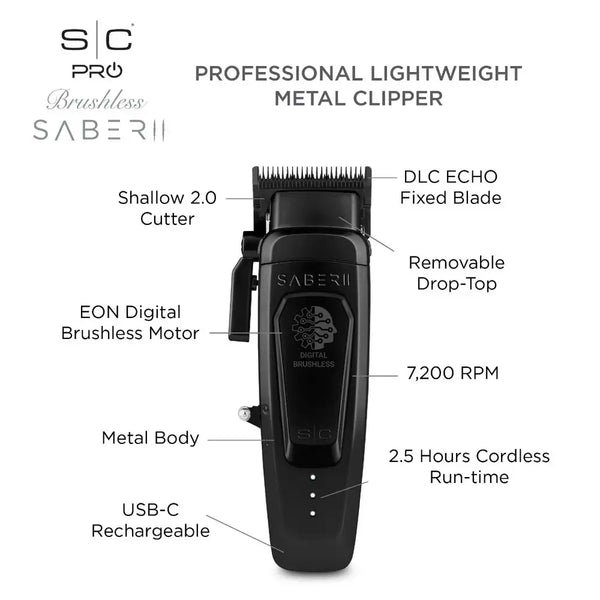 StyleCraft Saber 2 Metal Clipper - Black