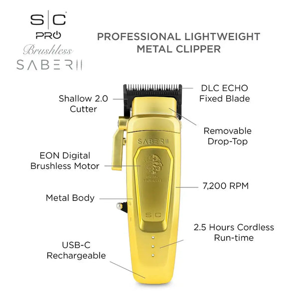 Stylecraft Saber 2 Metal Clipper - Gold