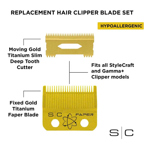 Stylecraft Pro Gold Faper & Slim Deep Tooth Blade (SC525G)