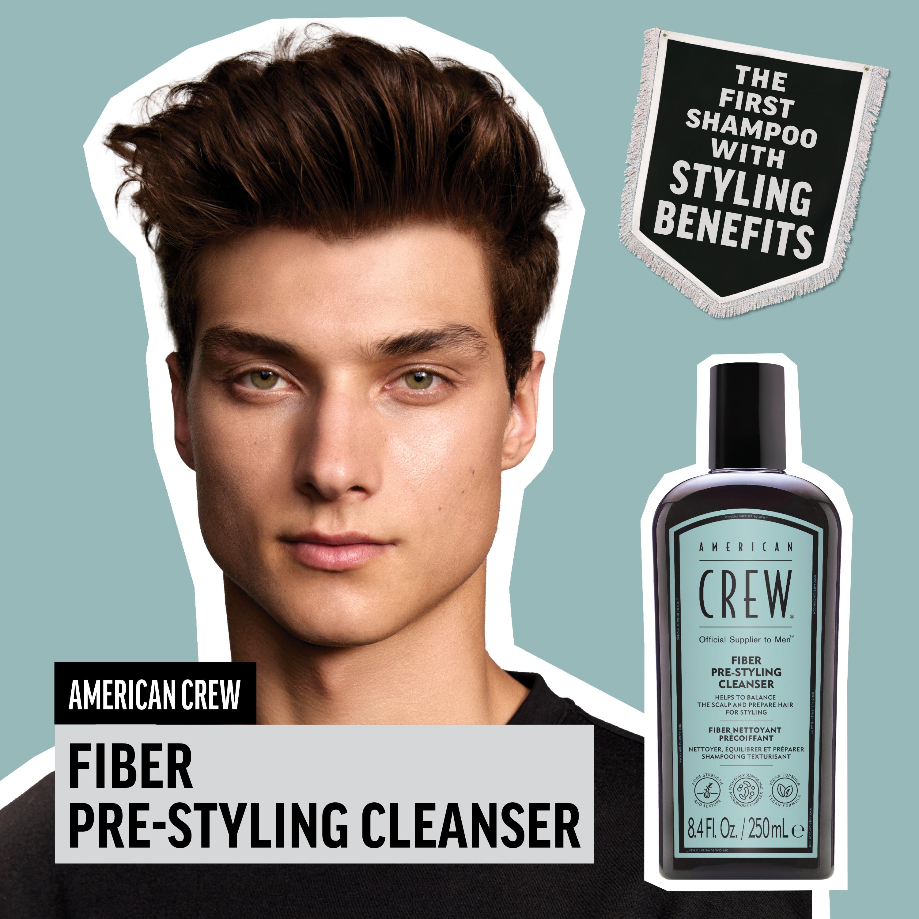 American Crew Fiber Pre Styling Cleanser Shampoo 8.4oz Secondary image