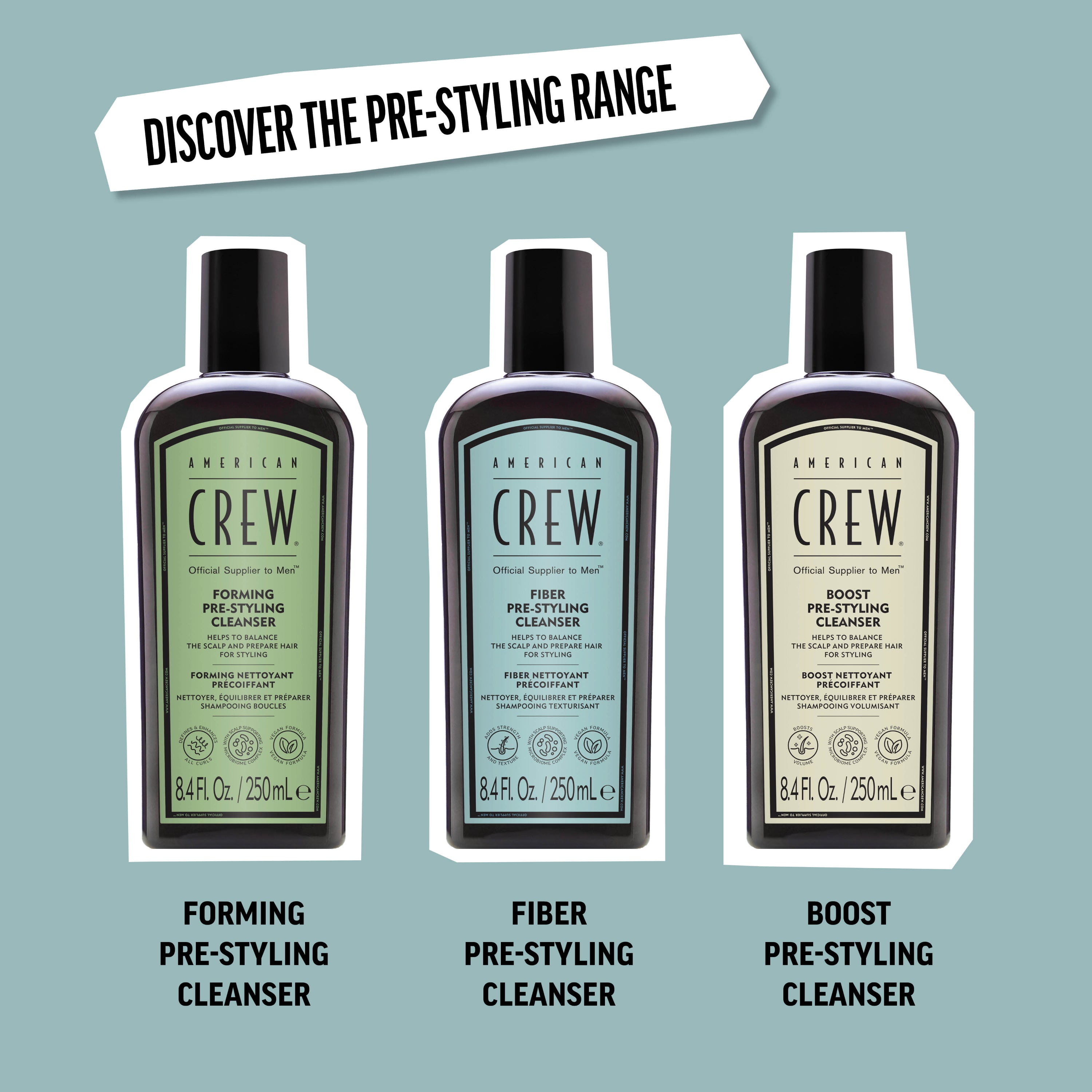 American Crew Fiber Pre Styling Cleanser Shampoo 8.4oz