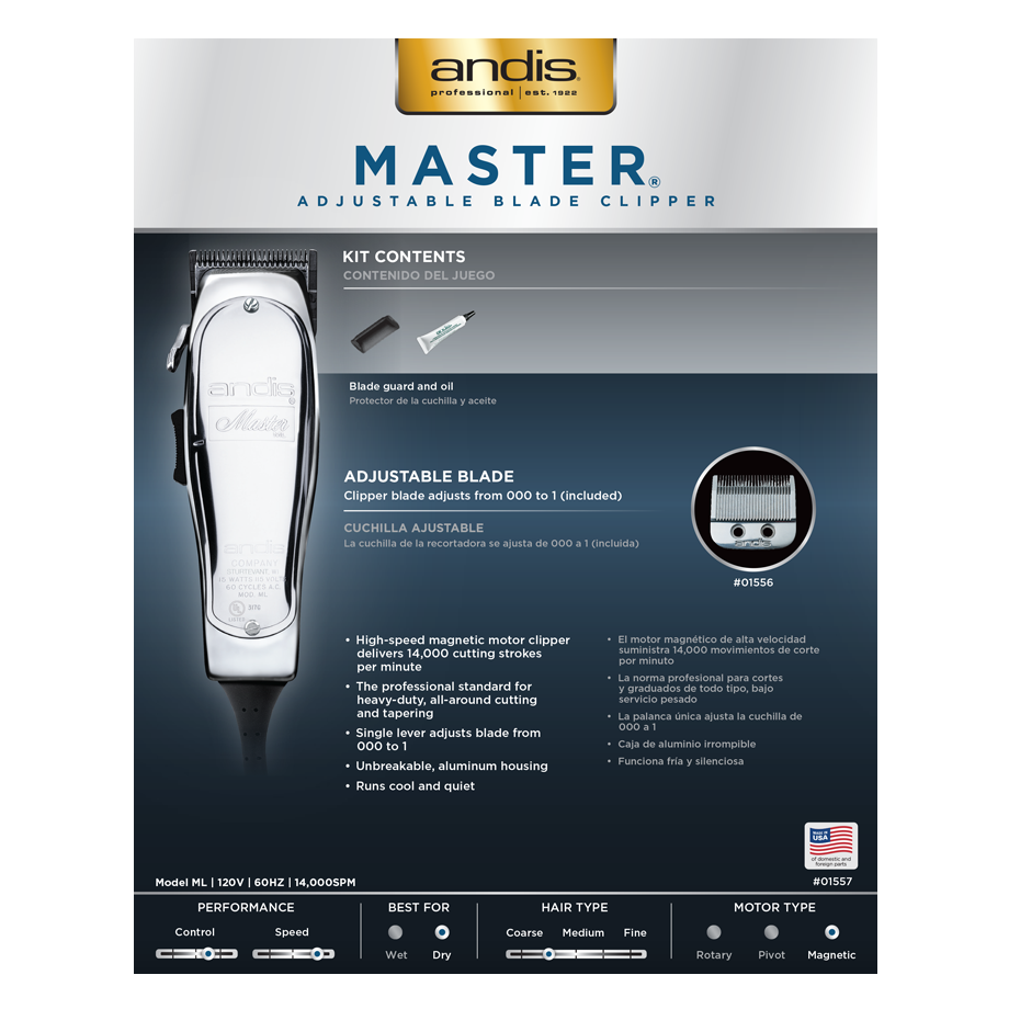 Andis Master Adjustable Blade Clipper #01557