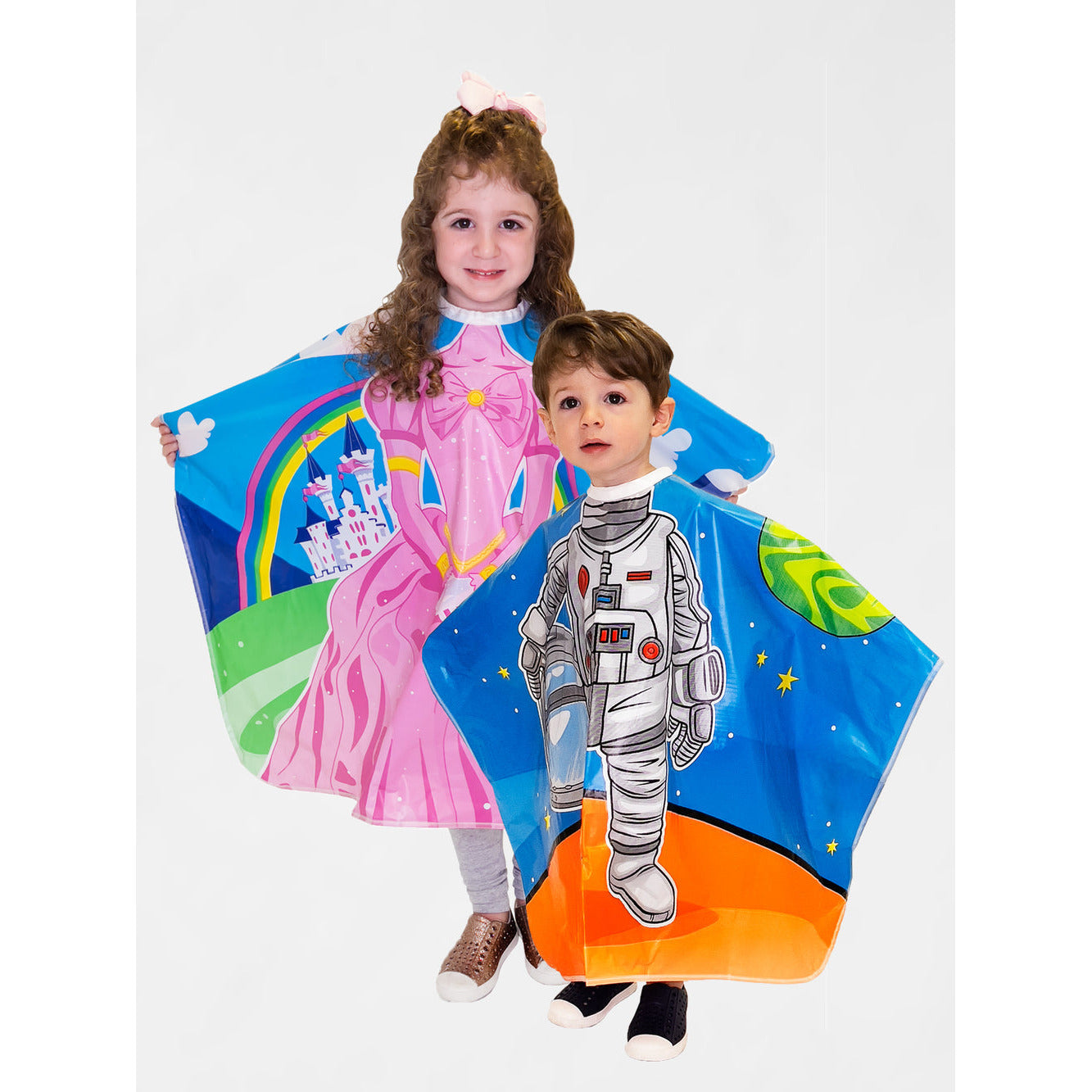 Betty Dain Princess & Astronaut Vinyl Kids Shampoo Cape 2pk (272) Main image