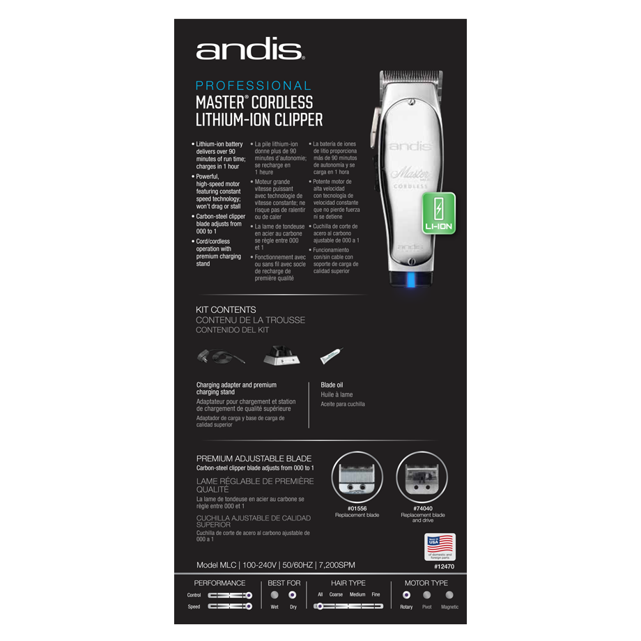 Andis Master Cordless Lithium-ion Clipper