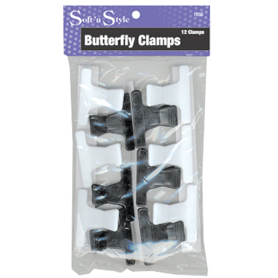 Soft N Style 2" Butterfly Clamps - Black (185B) - 12pk Secondary image