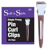 Soft N Style Single Prong Curl Clips (592) - 80pk