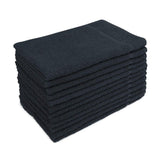 Jumbo 28 100% Cotton Black Towels 12pk