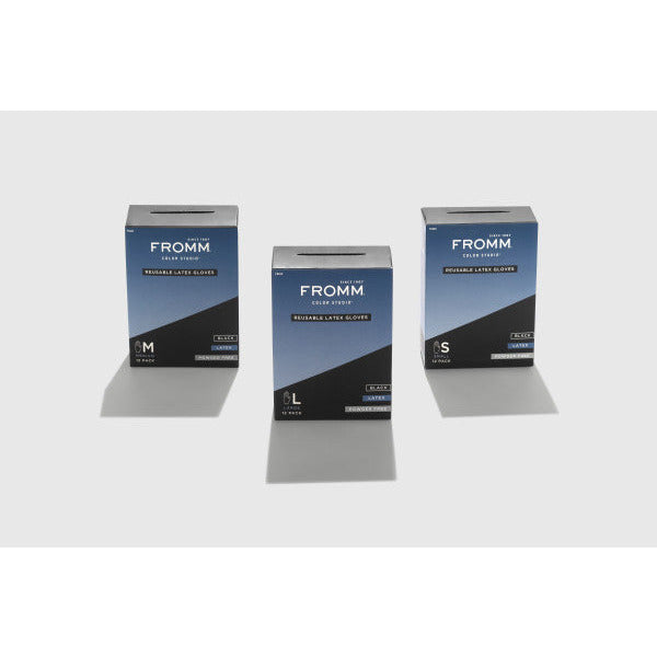Fromm Reusable Latex Gloves - Black (12pk) Secondary image