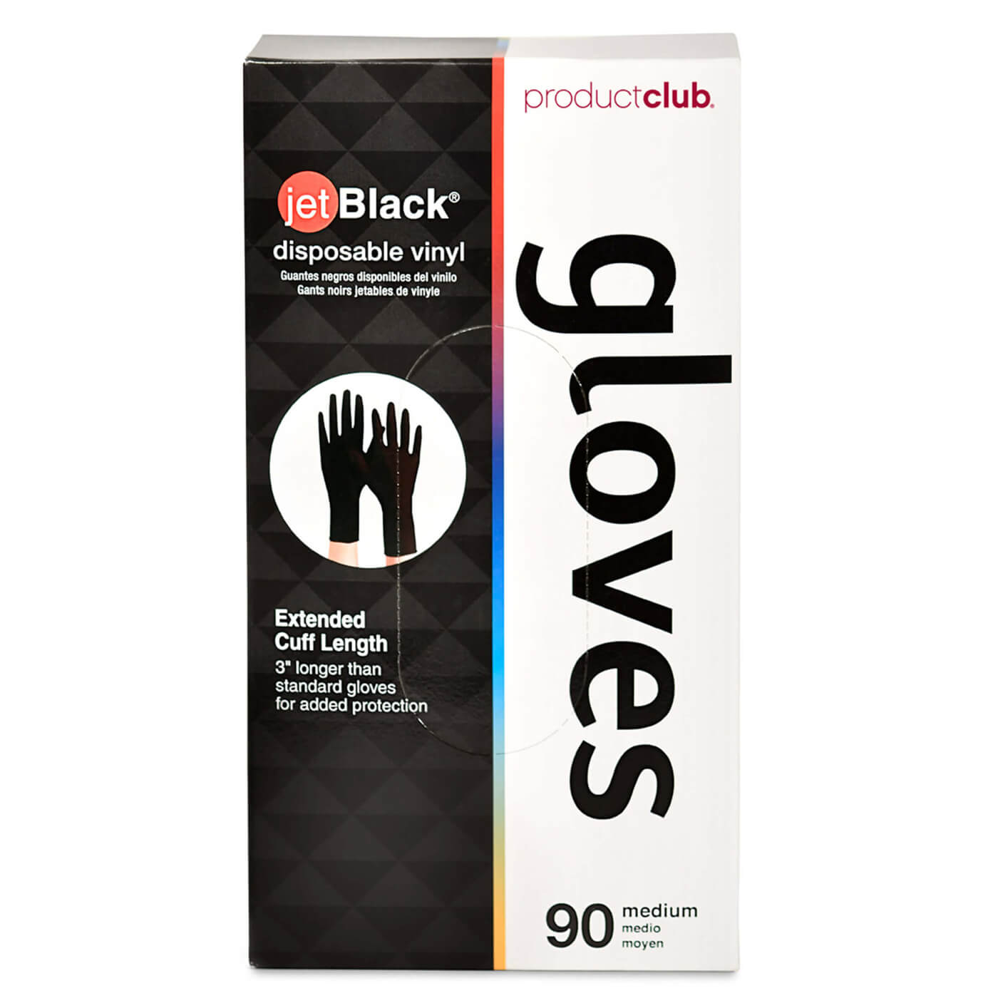 Product Club JetBlack Disposable Vinyl Gloves - Black (90pk) Main image