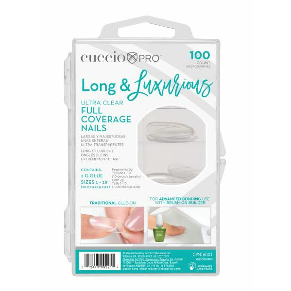 Cuccio Long & Luxurious Ultra Clear Full Coverage Nail Tips 100pk Main image