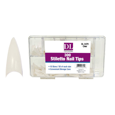 DL Pro 300 Pc Stiletto Nail Tips - Clear (Dl-C478) Main image