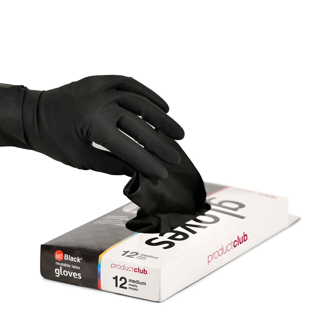 Product Club JetBlack Reusable Latex Gloves - Black (12pk)