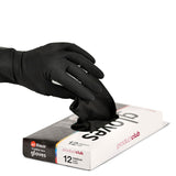 Product Club JetBlack Reusable Latex Gloves - Black (12pk)