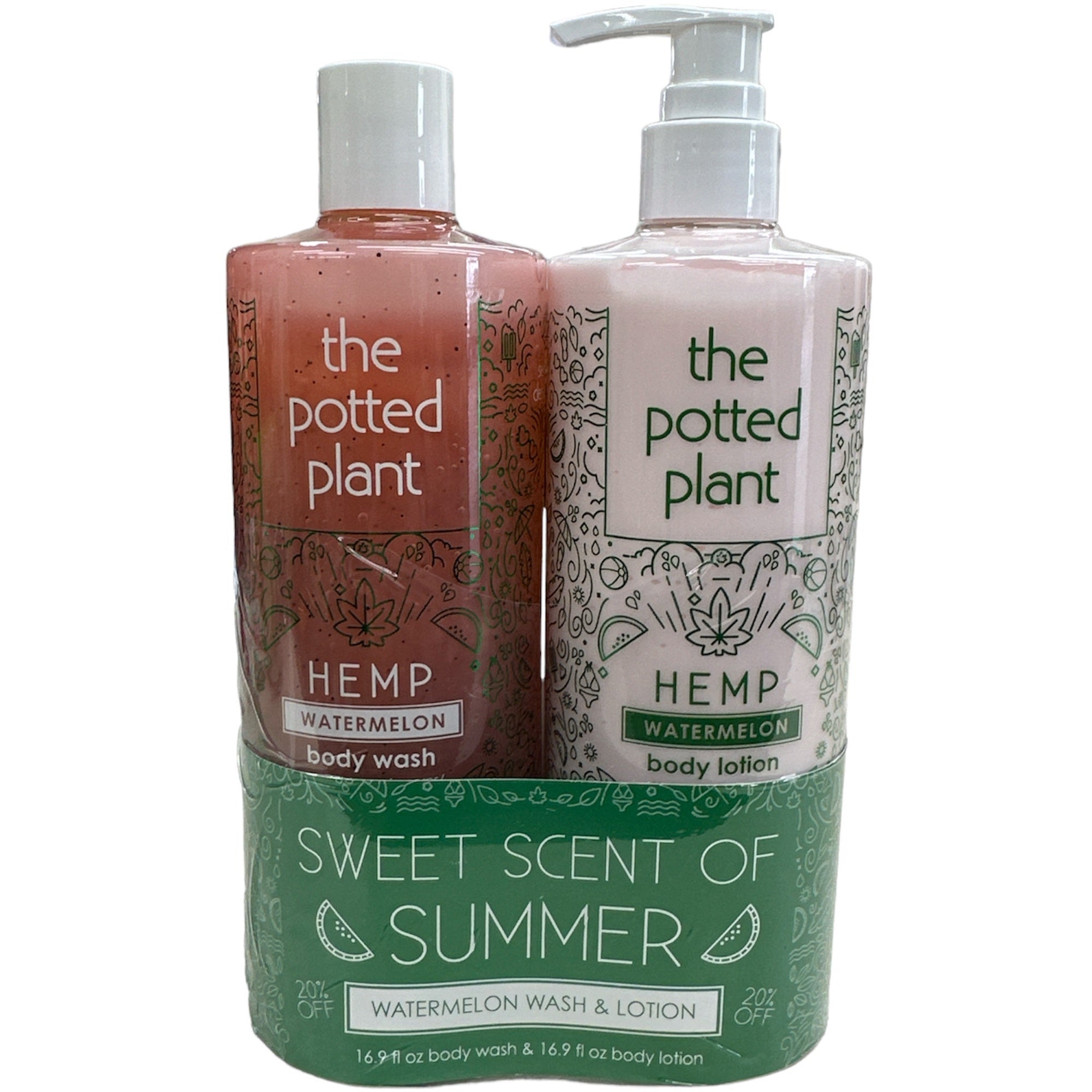 Potted Plant Lotion + Body Wash Duo 16.9oz - Watermelon Main image