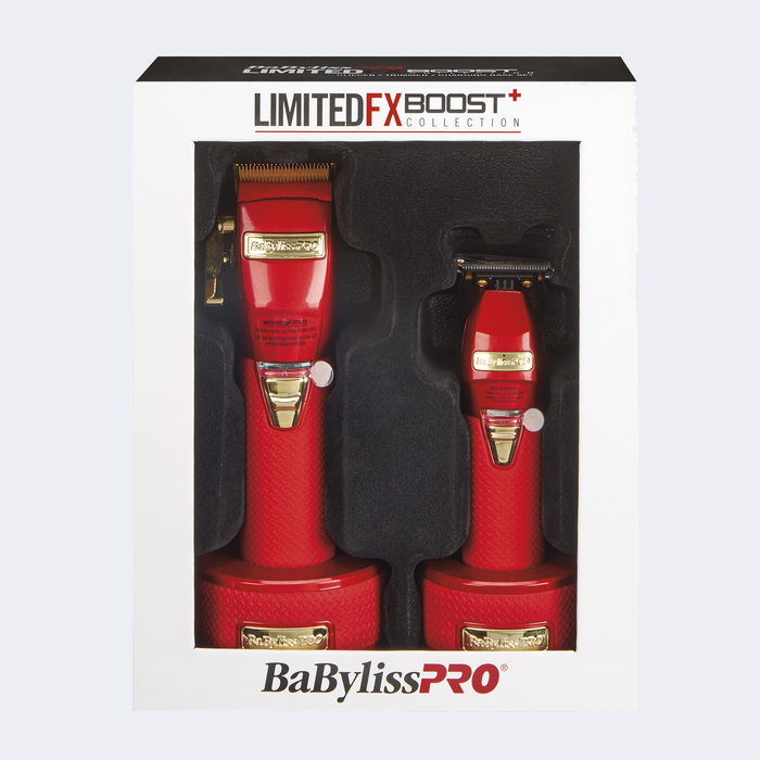 Babyliss Pro LimitedFX Boost+ Clipper Trimmer Set - Red FXHOLPKCTB-R