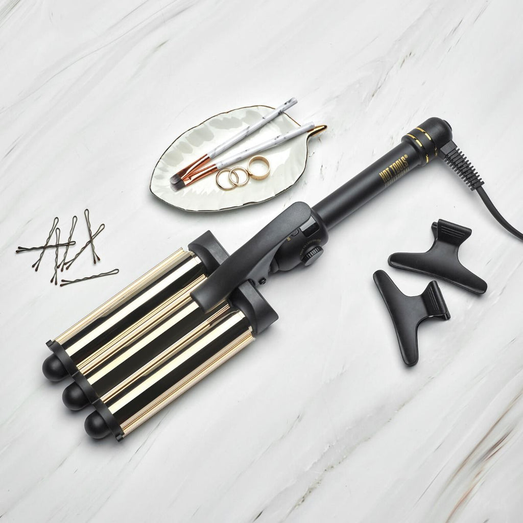 Hot Tools 24k Gold 3 Barrel Waver (HTIR8000G) Ogden Beauty Supply