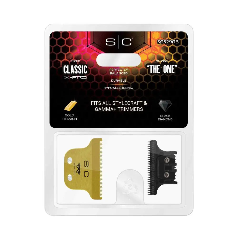 Stylecraft - SET - Gold Fixed X-Pro Classic Trimmer Blade & Black Moving "The One" Blade Main image