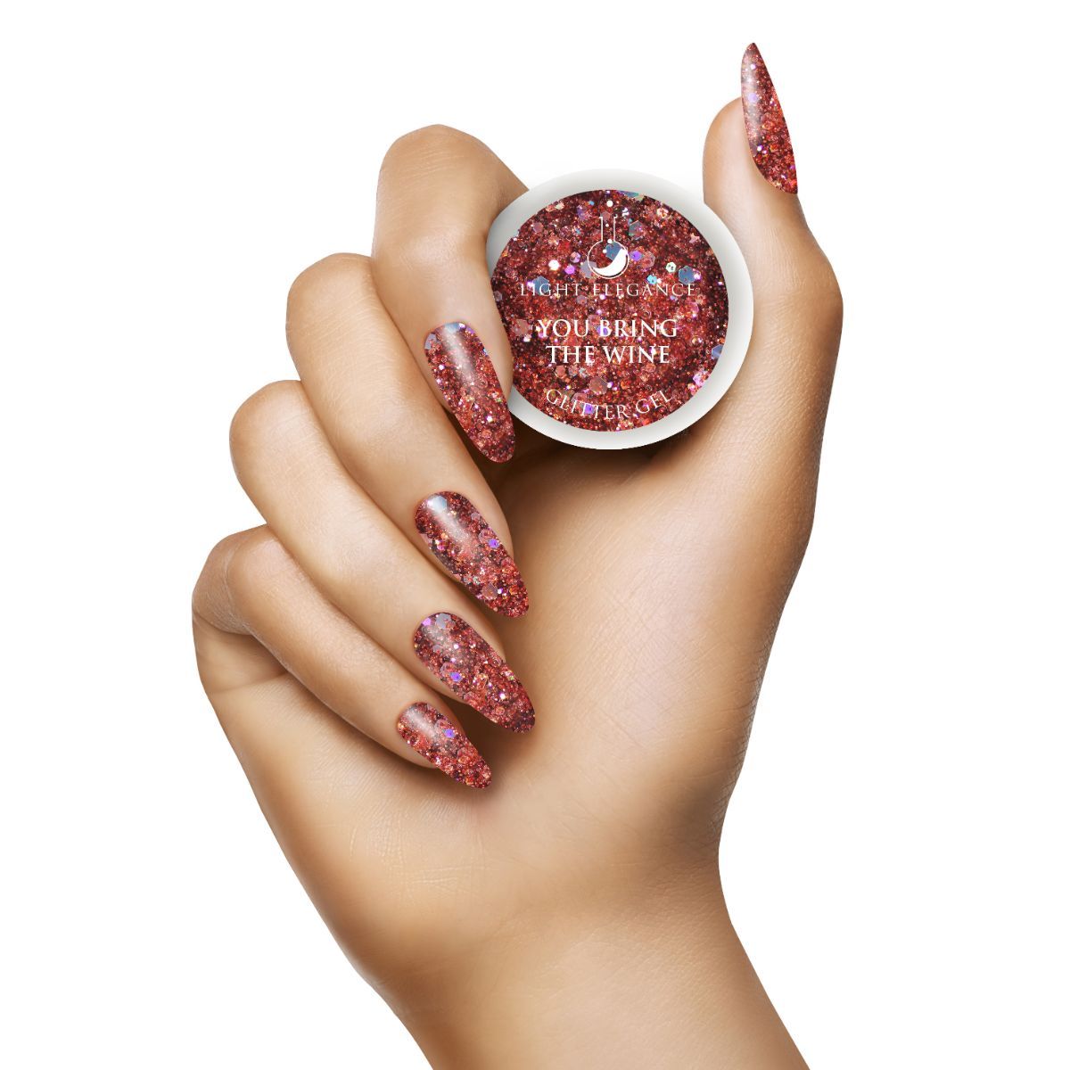 Light Elegance - You Bring The Wine Glitter Gel - 17ml Secondary image